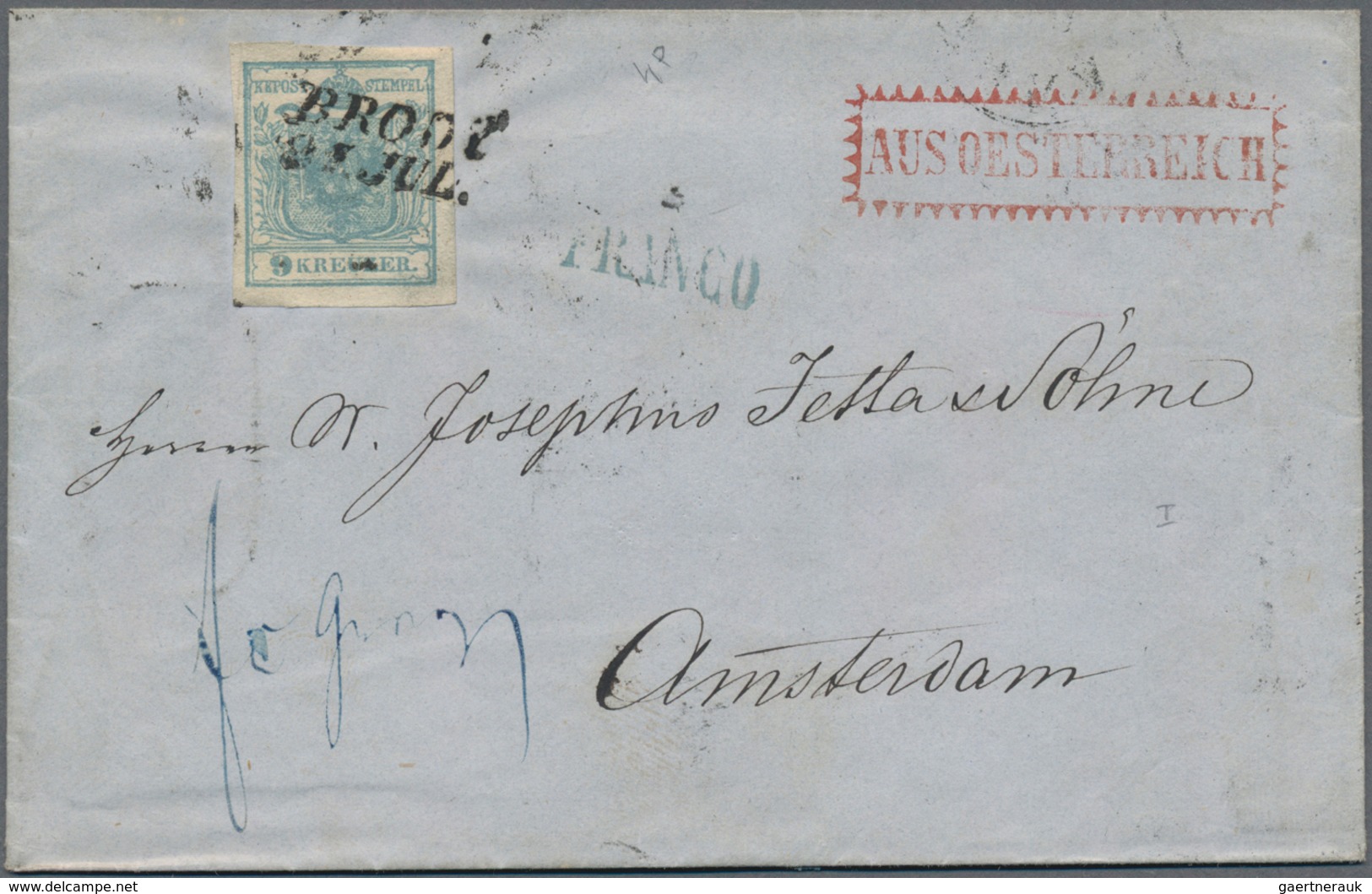 Österreich: 1853/1858, Partie von 19 Briefhüllen mit Frankaturen der ersten Ausgabe, dabei nette Ste