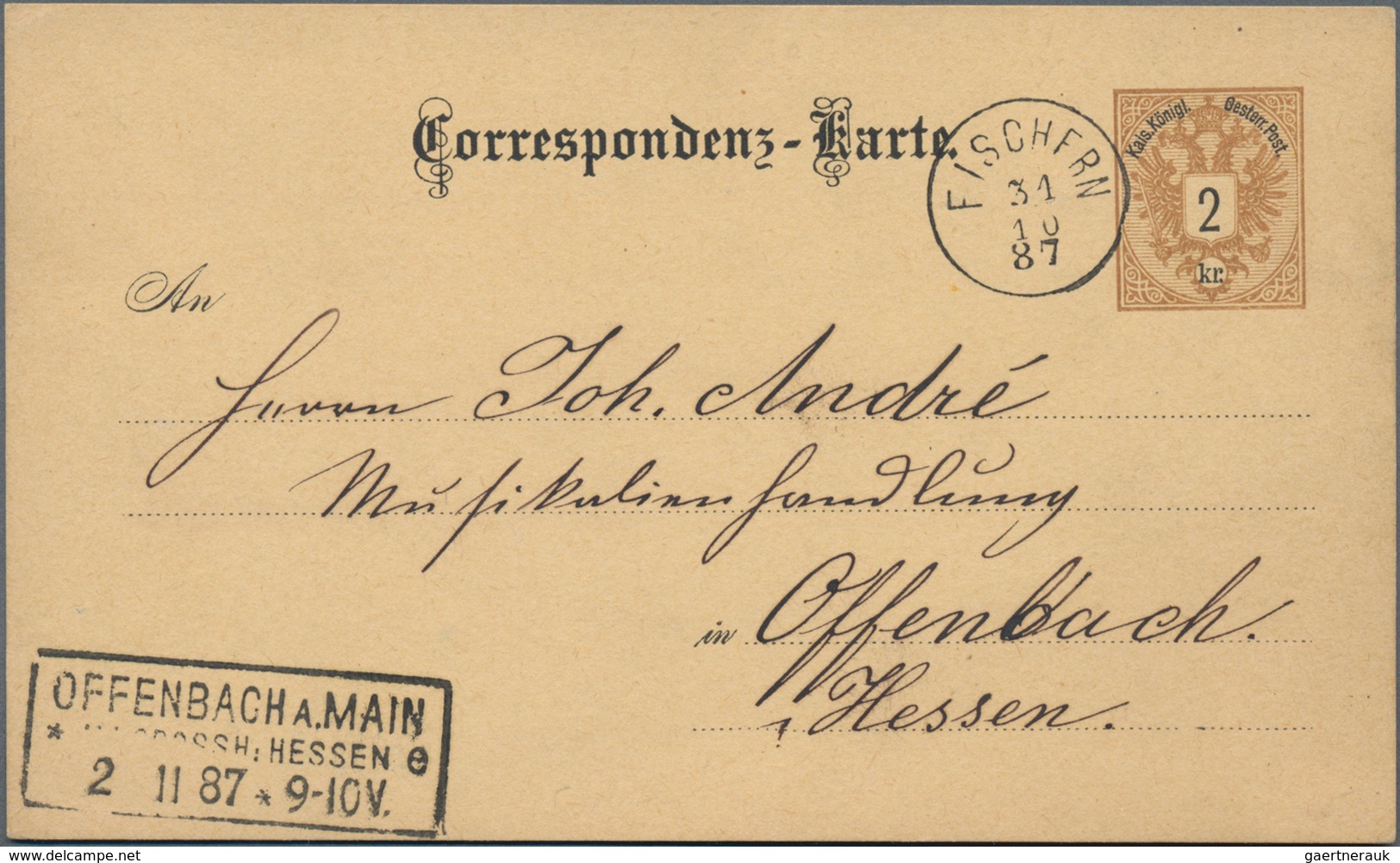 Österreich: 1857/1891, Lot Von Elf Briefen Und Karten, Dabei Zierstempel "Elbogen", Fingerhutstempel - Colecciones