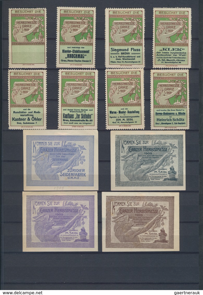 Österreich: 1896/1937, ÖSTERREICH/UNGARN, Saubere Und Vielseitige Vignetten-Sammlung Mit über 500 St - Sammlungen