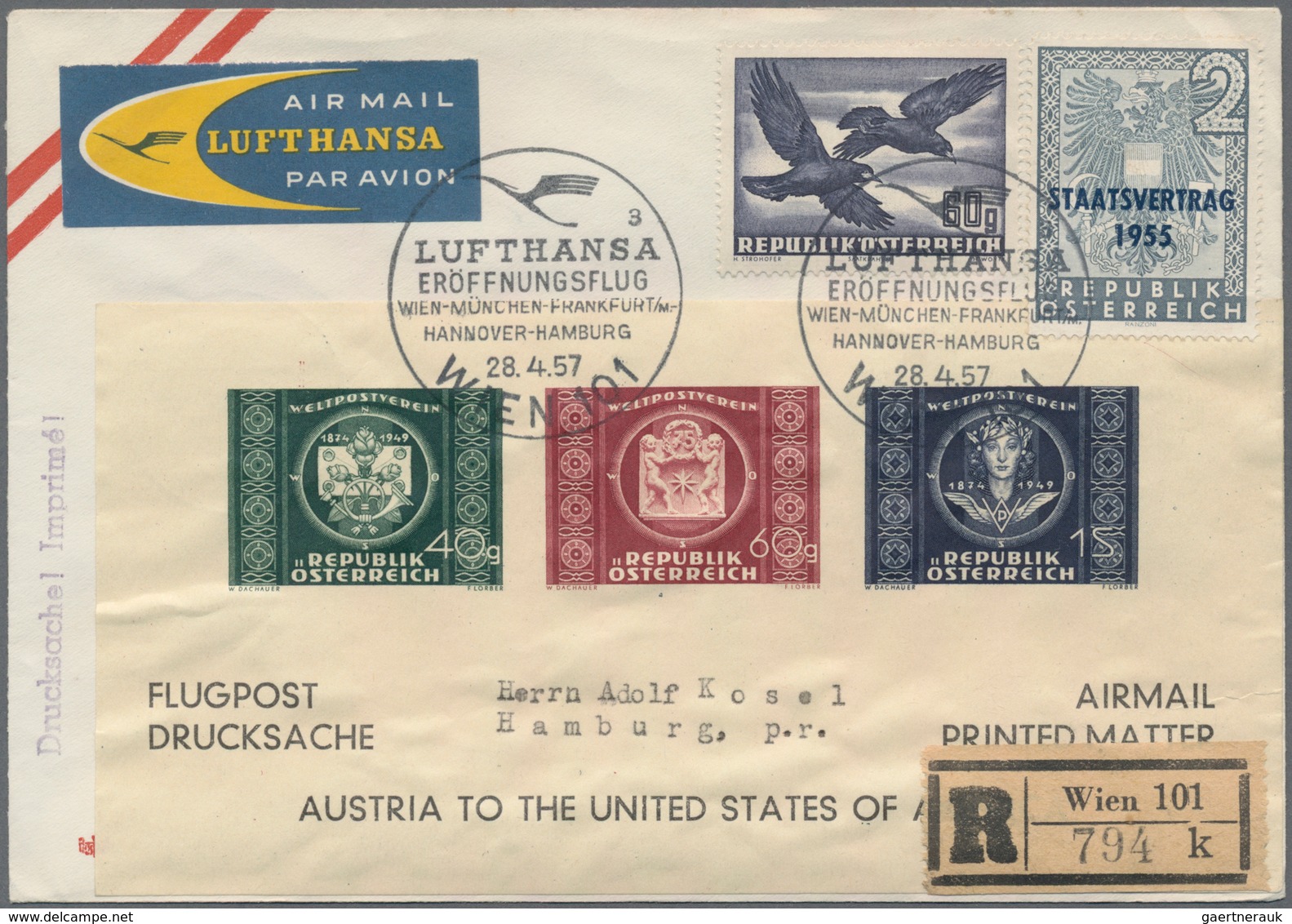 Österreich: 1948/1958, Vielseitige Partie Von Ca. 48 Besseren Briefen Und Karten, Fast Alles FLUGPOS - Sammlungen