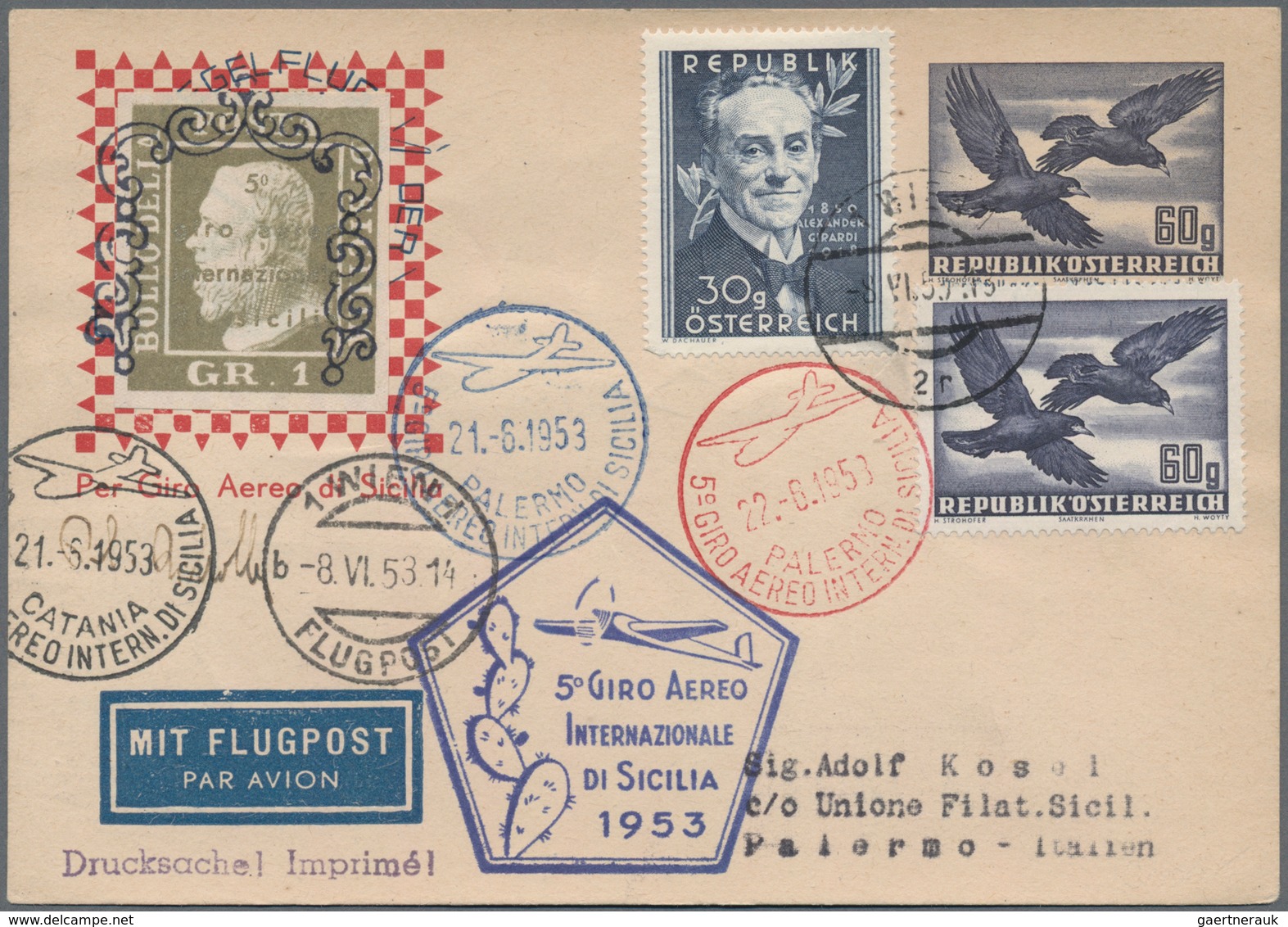 Österreich: 1948/1958, vielseitige Partie von ca. 48 besseren Briefen und Karten, fast alles FLUGPOS