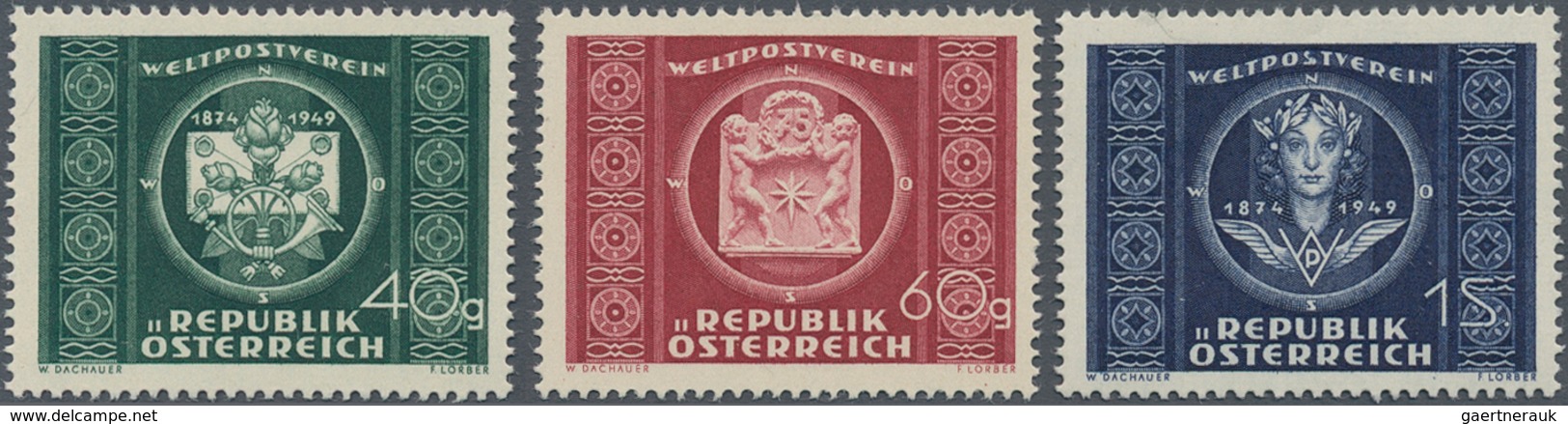 Österreich: 1949, 75 Jahre Weltpostverein (UPU) Bestand Von 250 Kompletten Sätzen Dabei Auch Etliche - Sammlungen