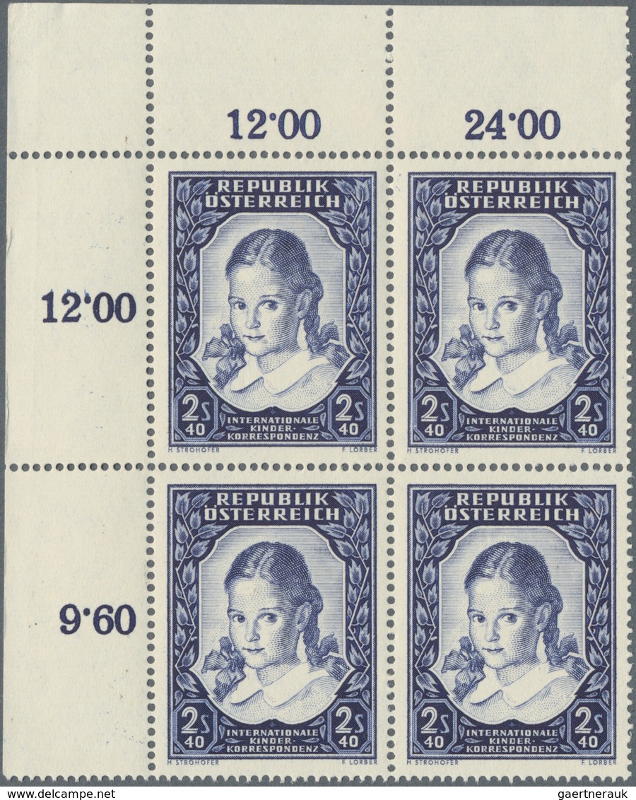 Österreich: 1952, Internationaler Korrespondenzaustausch Zwischen Schulkindern 2,40 S. Blauviolett B - Sammlungen