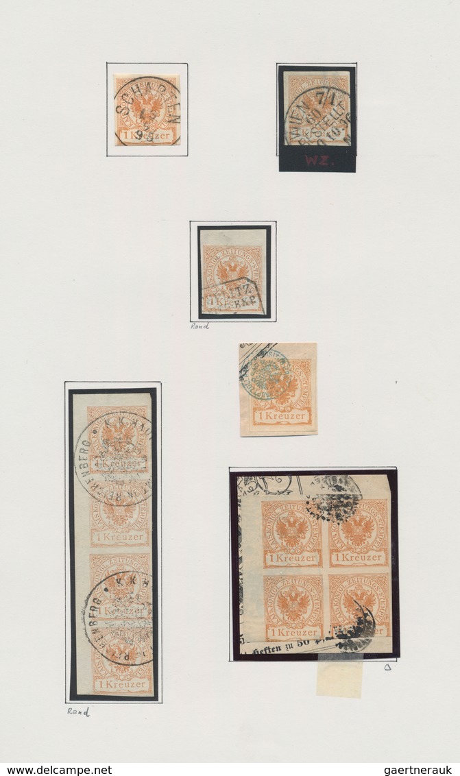Österreich - Zeitungsstempelmarken: 1860/1890 (ca.), Meist Gestempelte Spezialisierte Sammlung Von C - Journaux