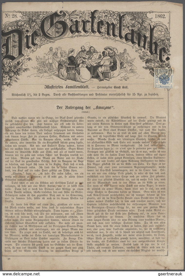 Österreich - Zeitungsstempelmarken: 1862/1876, Partie Von Ca. 104 Titelseiten "Die Gartenlaube", Je - Periódicos