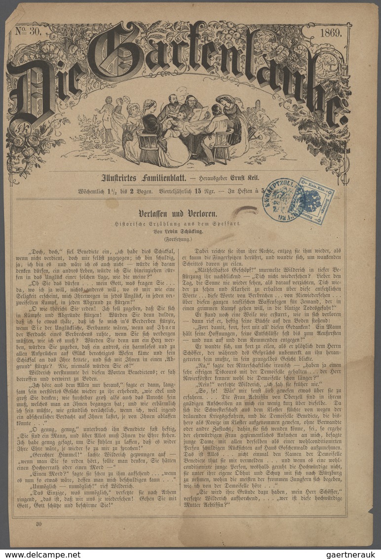 Österreich - Zeitungsstempelmarken: 1862/1876, Partie Von Ca. 104 Titelseiten "Die Gartenlaube", Je - Zeitungsmarken