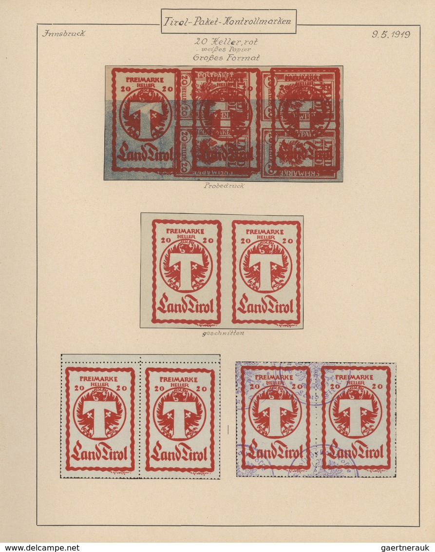Österreich - Lokalausgaben 1918/38 - Tirol: 1918/1924, umfassende Sammlung der Lokalausgaben Knittel