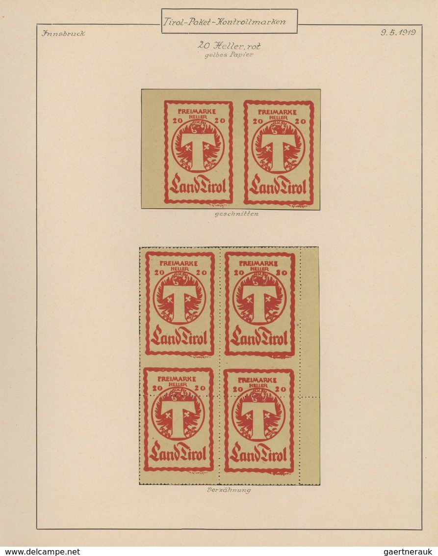 Österreich - Lokalausgaben 1918/38 - Tirol: 1918/1924, umfassende Sammlung der Lokalausgaben Knittel
