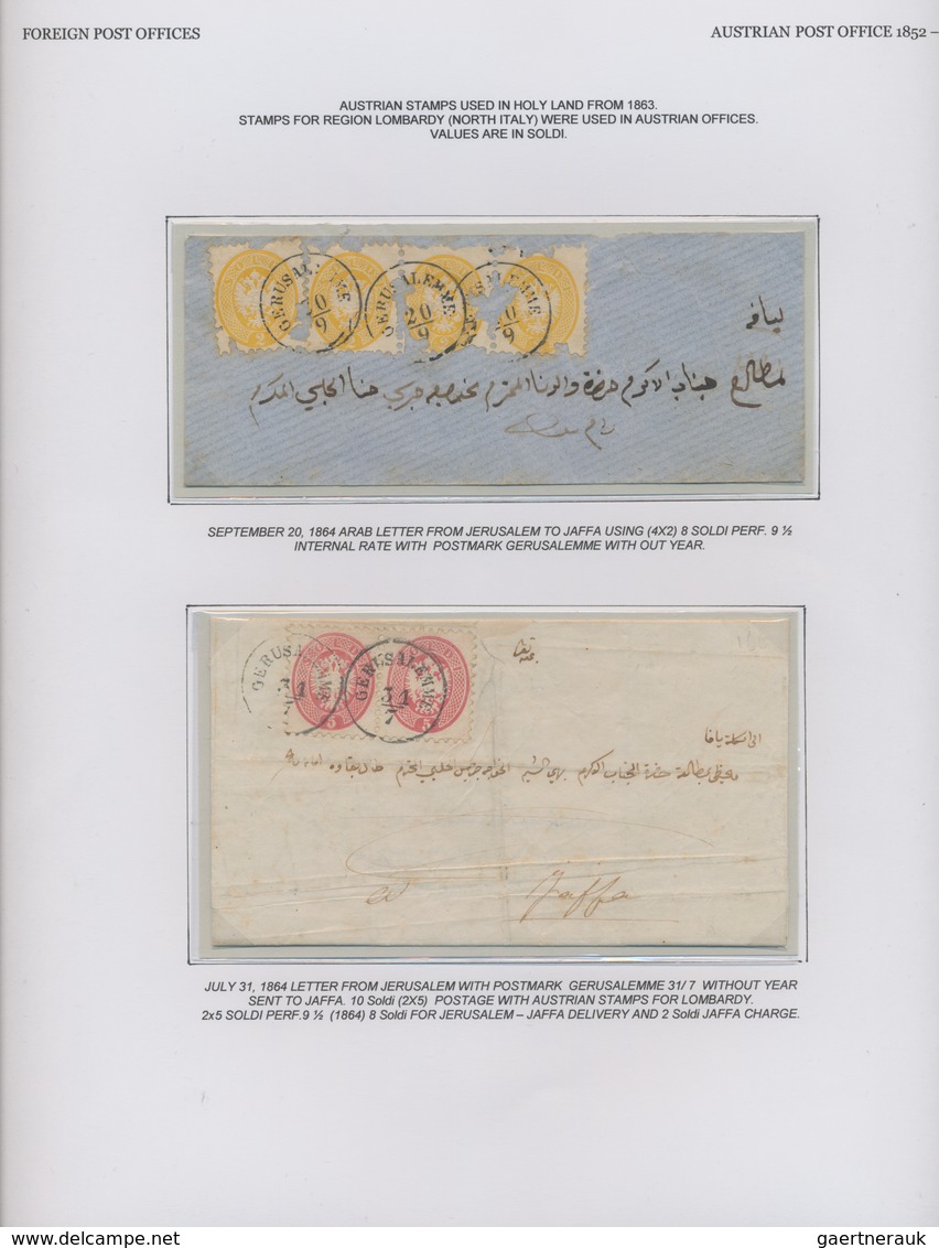 Österreichische Post in der Levante: 1855/1914, extraordinary exhibit on 44 album pages, comprising