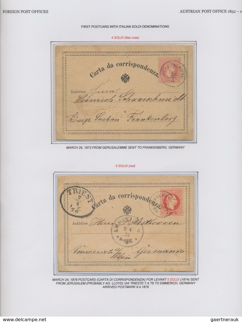 Österreichische Post in der Levante: 1855/1914, extraordinary exhibit on 44 album pages, comprising