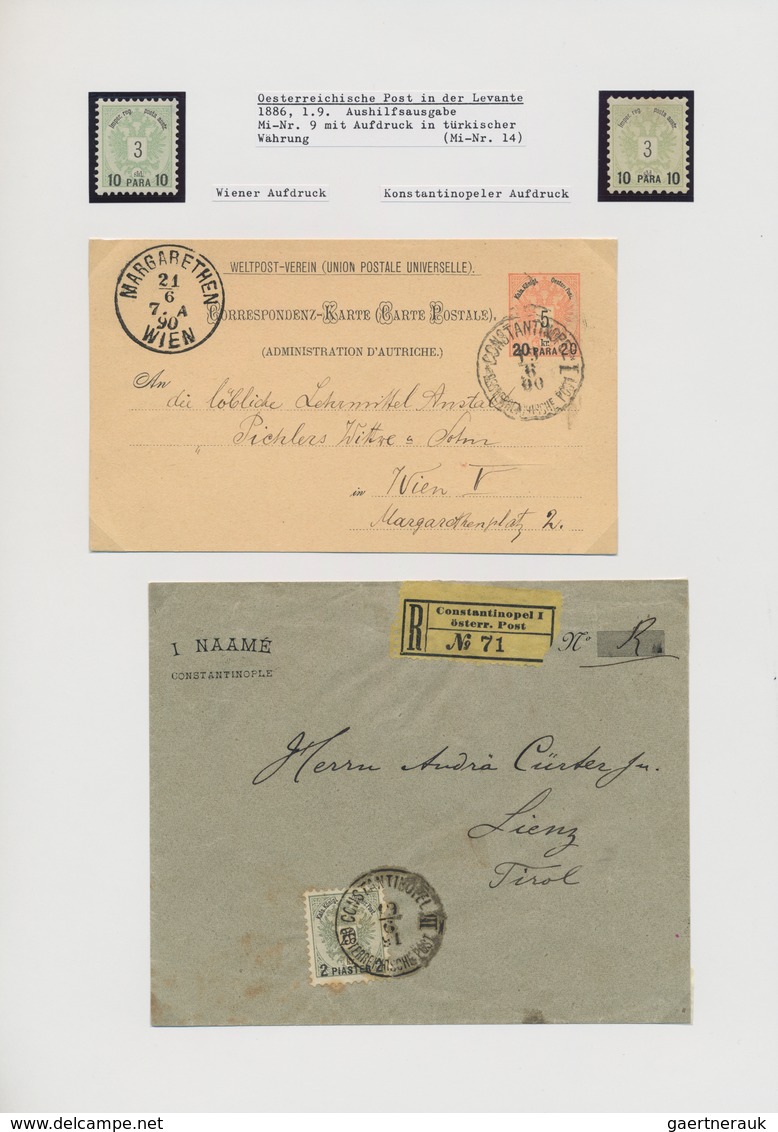 Österreichische Post In Der Levante: 1855/1914, Interessante Sammlung Mit 34 Briefen, Karten Und Gan - Oriente Austriaco