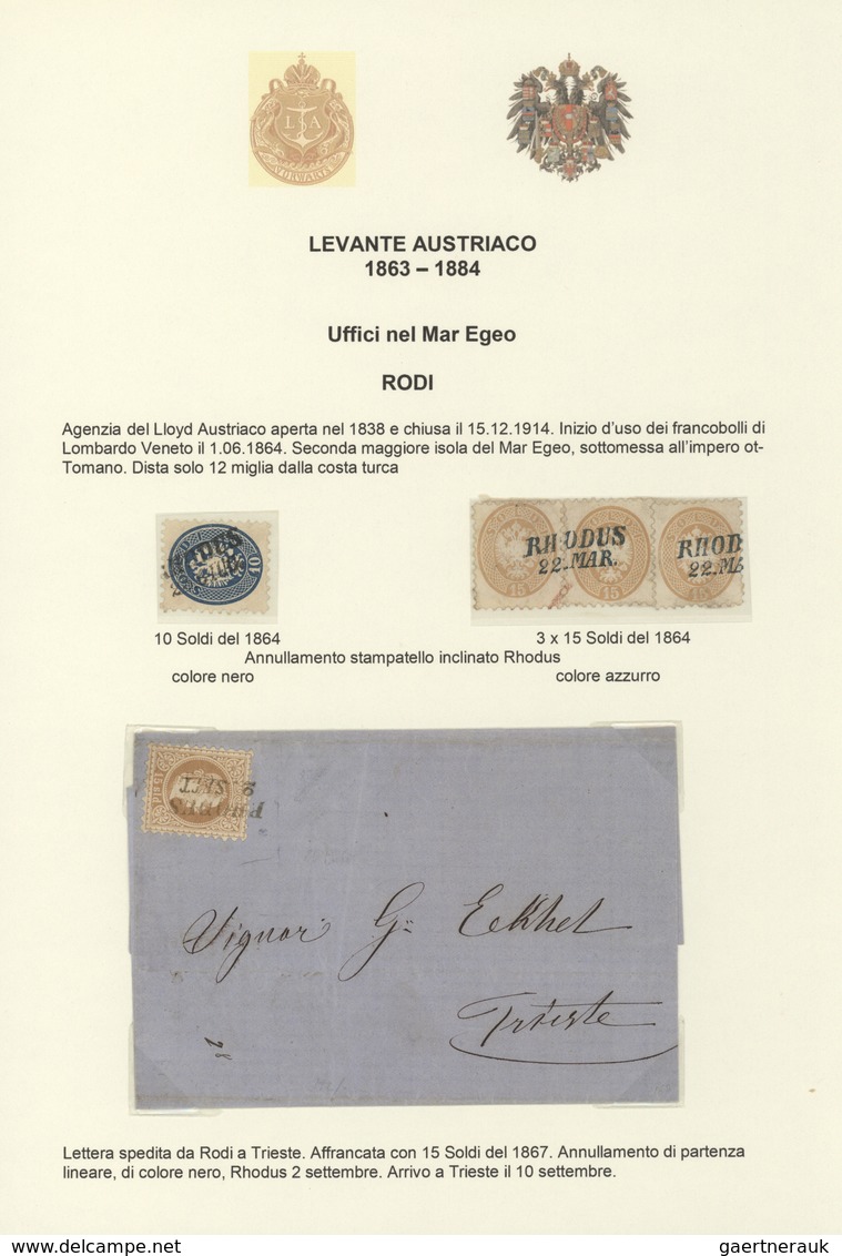 Österreichische Post in der Levante: 1863-1884: Spezialsammlung der Entwertungen und Poststempel der