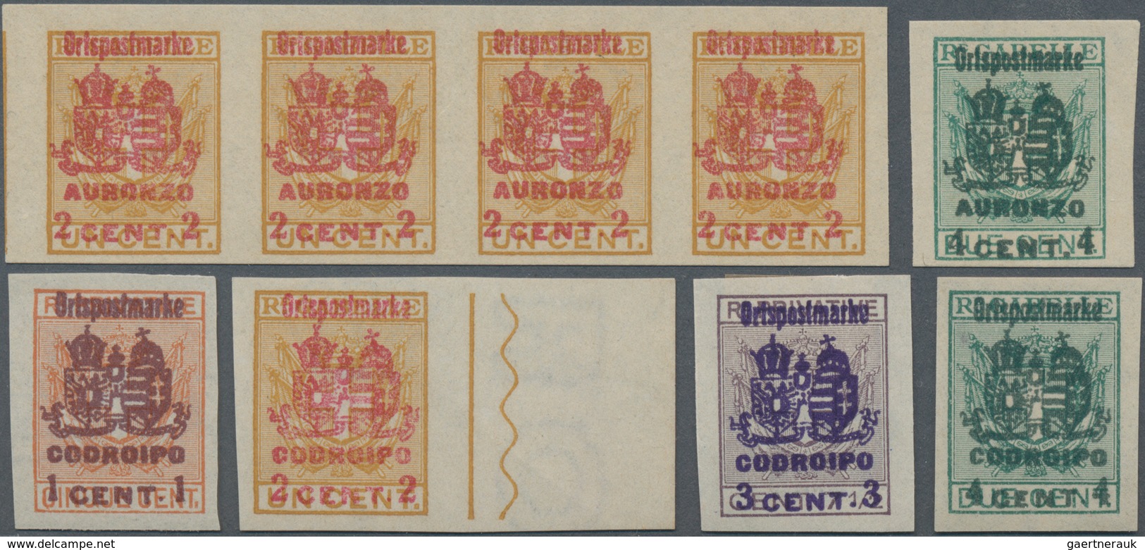 Österreichisch-Ungarische Feldpost - Italien: ORTSPOSTMARKEN: 1918, Ital. Stempelmarken Mit Aufdruck - Sonstige & Ohne Zuordnung