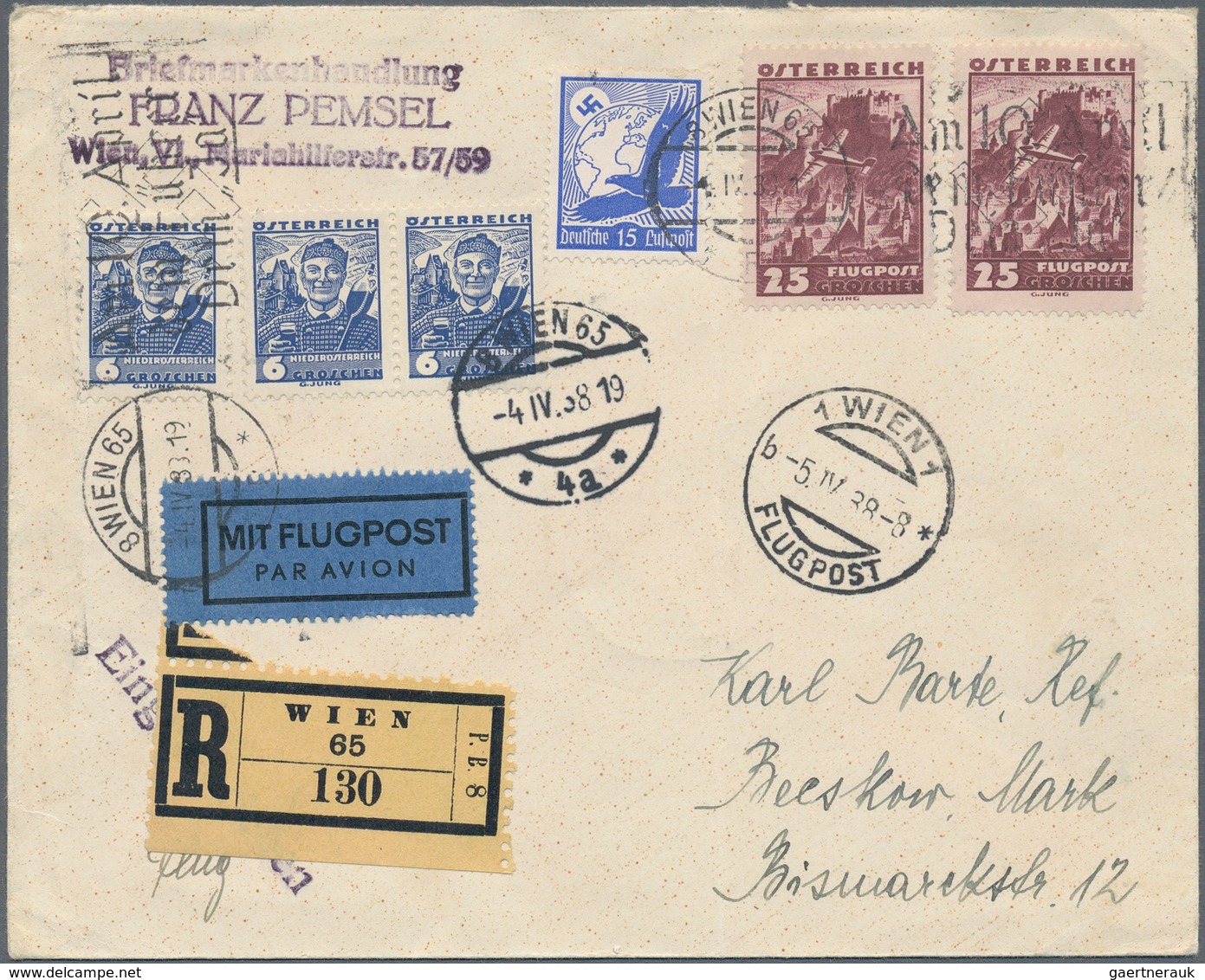 Österreich - Ostmark: 1938, Partie Von Ca. 20 Briefen Und Karten, Meist Bedarf Mit MiF Dt.Reich-Öste - Other & Unclassified