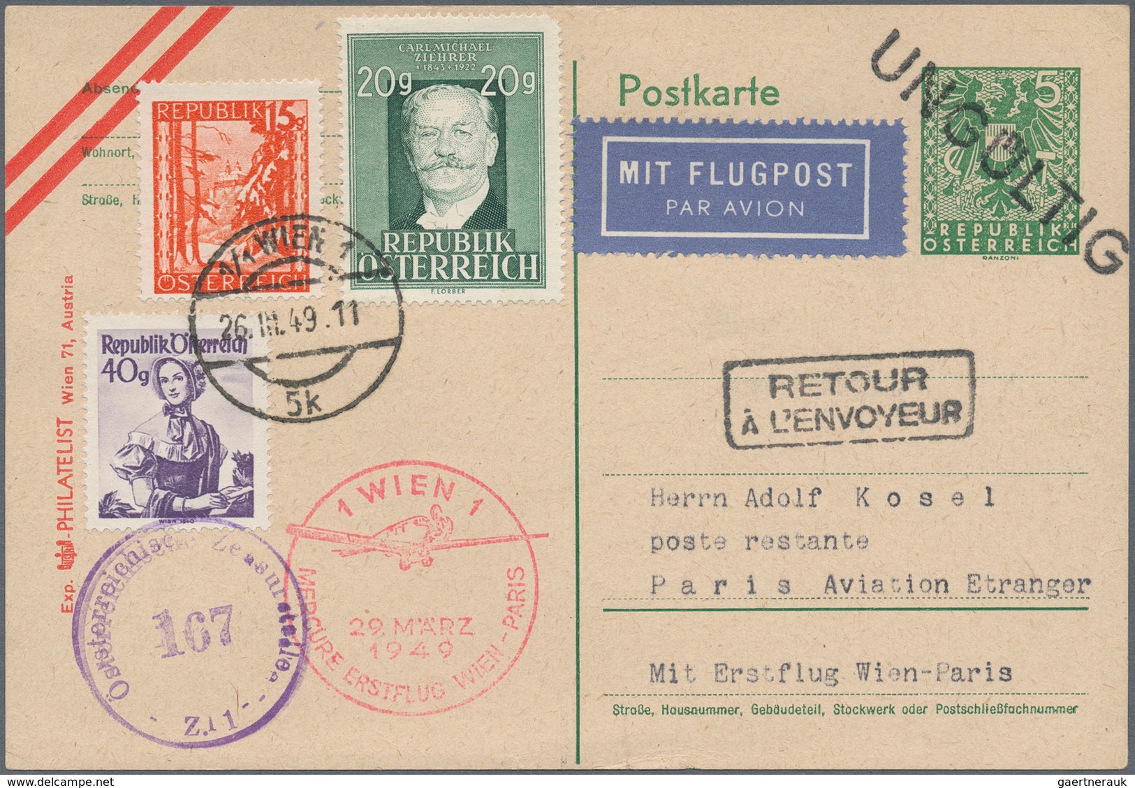 Österreich - Flugpost: 1949/2003, Vielseitige Partie Von Ca. 170 Briefen Und Karten, Dabei Frühe Bal - Otros & Sin Clasificación