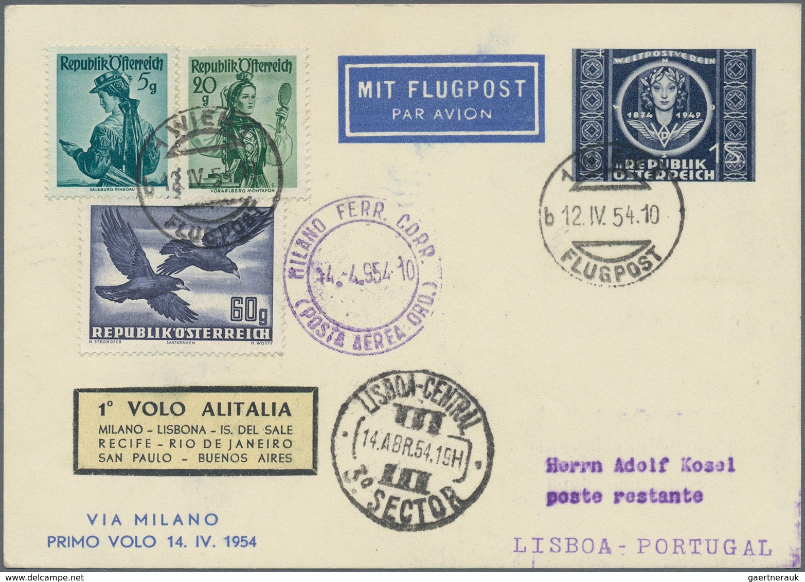 Österreich - Flugpost: 1949/2003, vielseitige Partie von ca. 170 Briefen und Karten, dabei frühe Bal