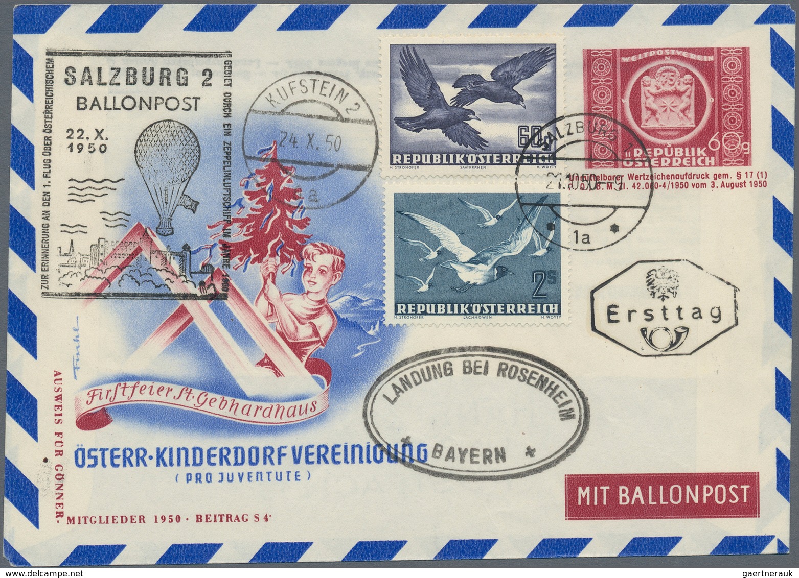 Österreich - Flugpost: 1949/2003, vielseitige Partie von ca. 170 Briefen und Karten, dabei frühe Bal