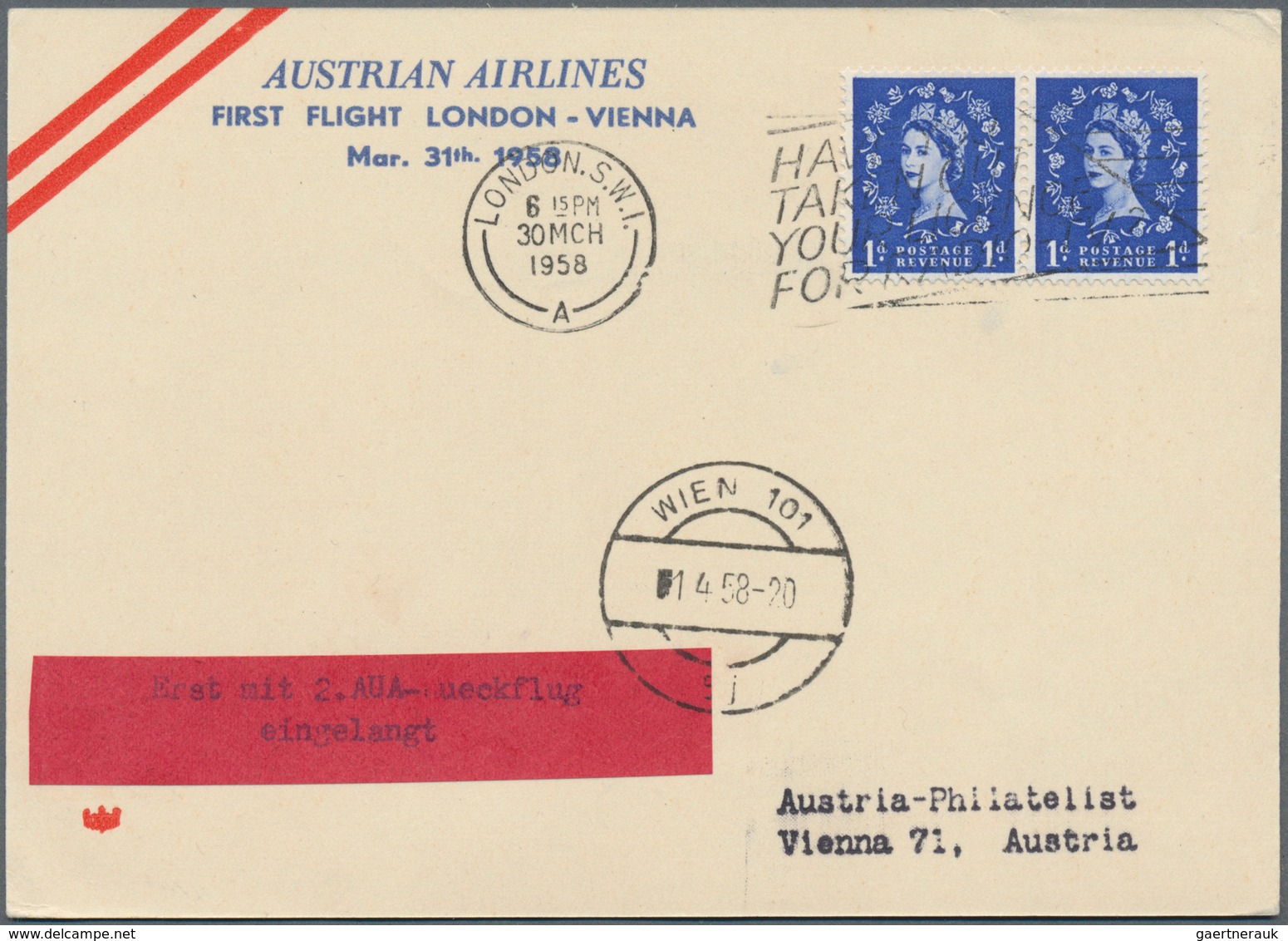 Österreich - Flugpost: 1958/1991, AUSTRIAN AIRLINES, Gehaltvolle Sammlung Mit Ca.400 Verschiedenen E - Sonstige & Ohne Zuordnung