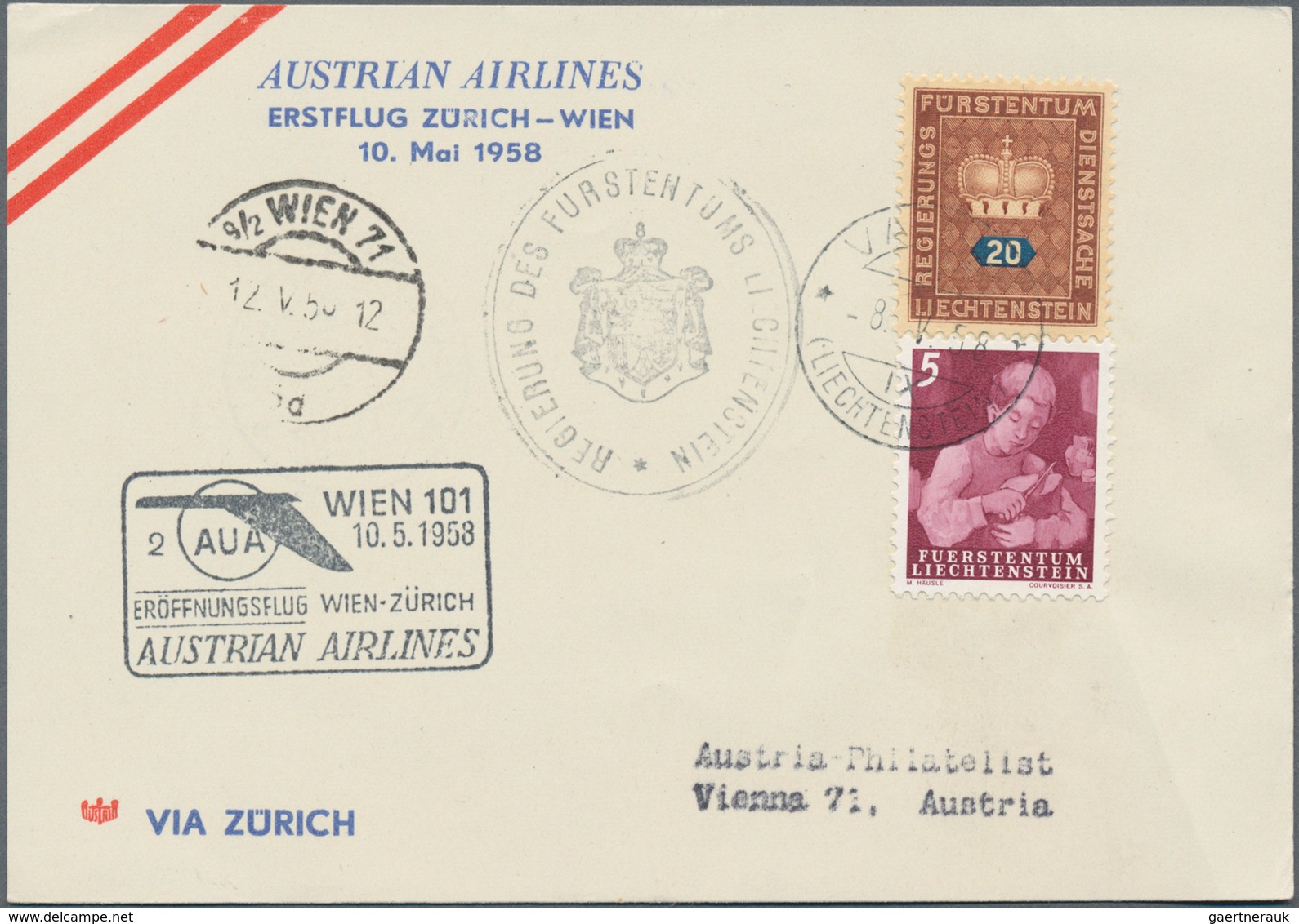 Österreich - Flugpost: 1958/1991, AUSTRIAN AIRLINES, Gehaltvolle Sammlung Mit Ca.400 Verschiedenen E - Sonstige & Ohne Zuordnung