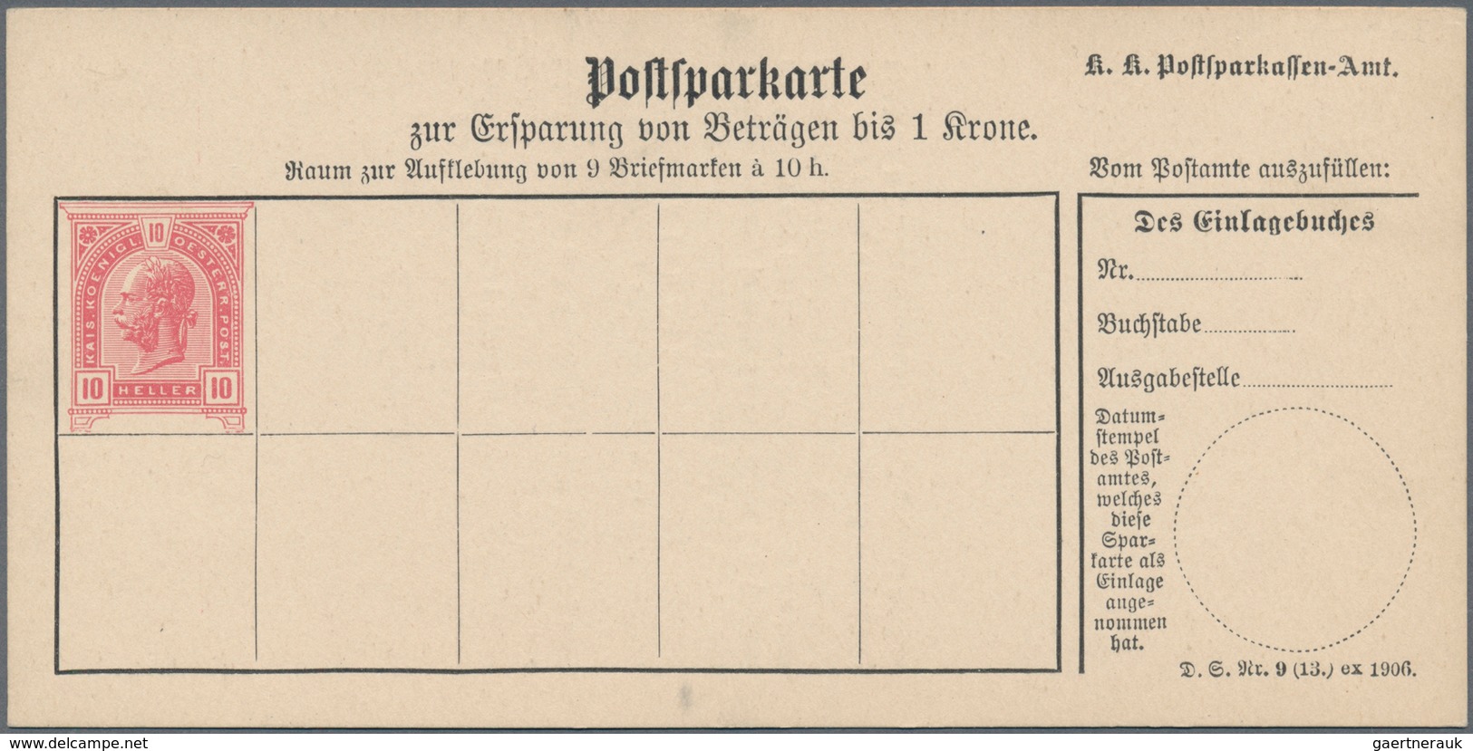 Österreich - Ganzsachen: 1883/1902 Zehn Ungebrauchte Postsparkarten Ab SK 17I Bis Zur Ausgabe In Hel - Sonstige & Ohne Zuordnung
