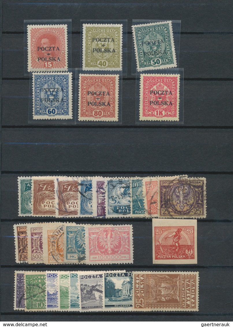 Polen: 1916/1939, Mint And Used Assortment In A Stockbook, Comprising E.g. WWI Local City Mail, A Ni - Briefe U. Dokumente