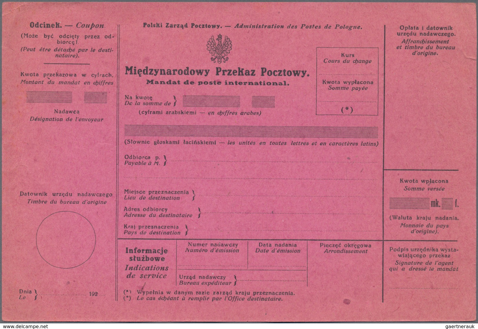 Polen: 1922/34 16 Official Unused Postal Forms, Among Others For Telegraphic Transfers, In Addition - Cartas & Documentos