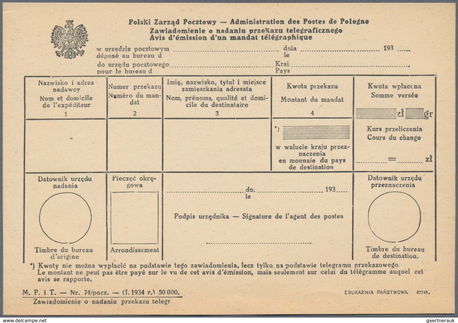 Polen: 1922/34 16 Official Unused Postal Forms, Among Others For Telegraphic Transfers, In Addition - Cartas & Documentos