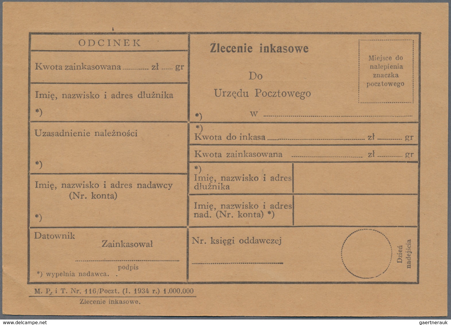 Polen: 1922/34 16 Official Unused Postal Forms, Among Others For Telegraphic Transfers, In Addition - Briefe U. Dokumente