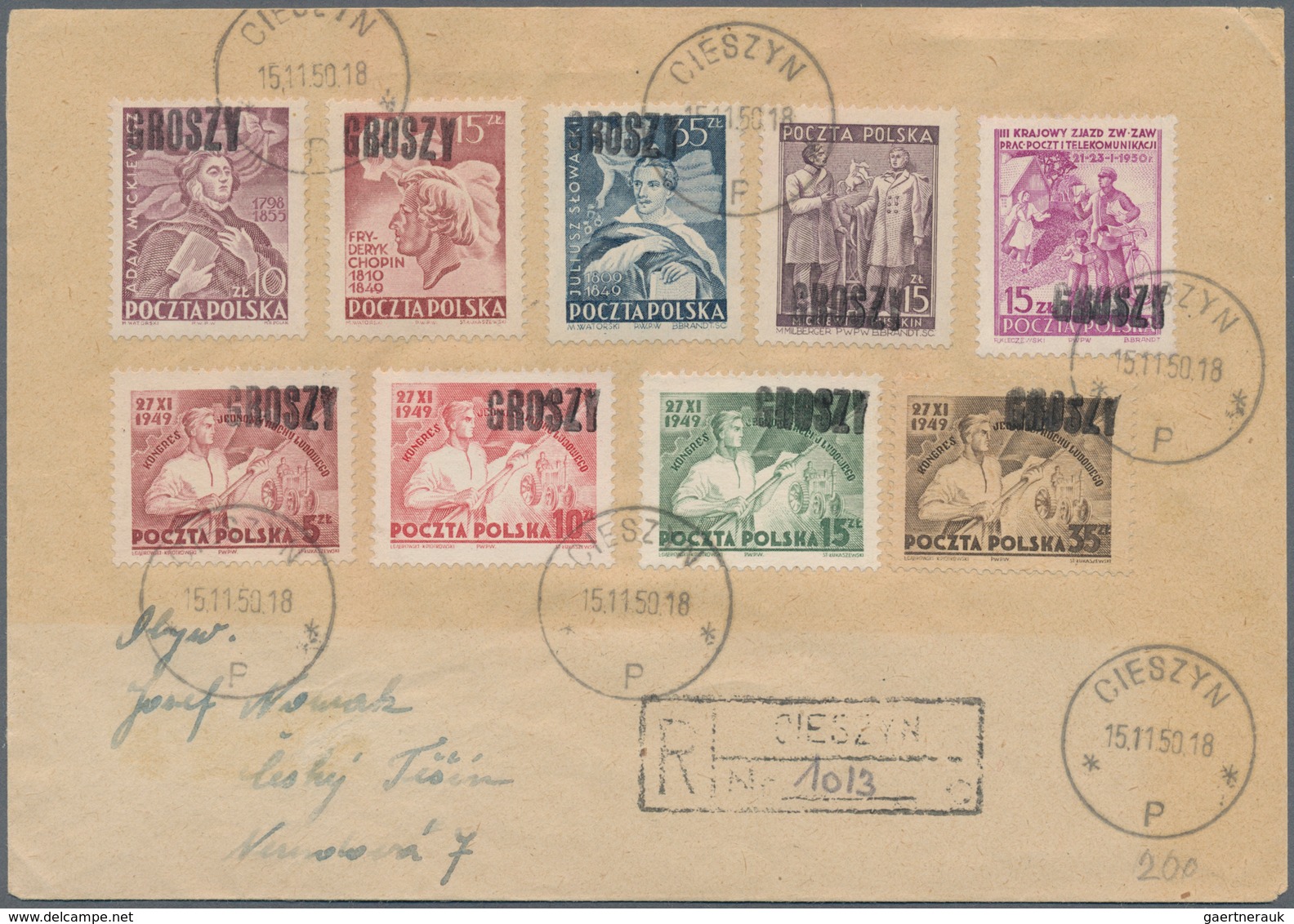 Polen: 1950/1951, Groszy-Overprints, Collection Of More Than 290 Covers And Many Used Stamps And Pie - Cartas & Documentos