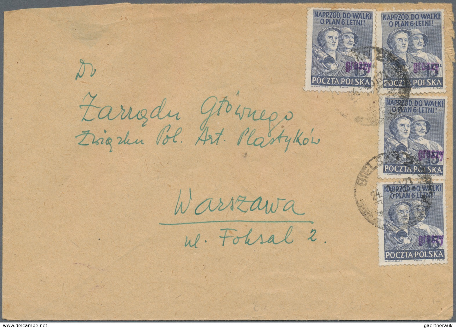 Polen: 1950/1951, Groszy-Overprints, collection of more than 290 covers and many used stamps and pie