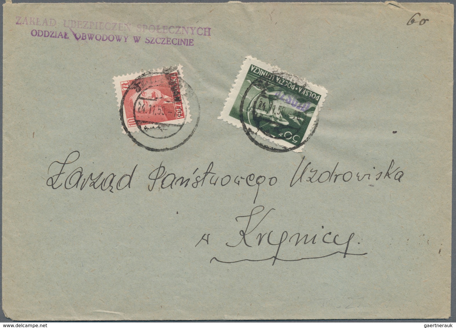 Polen: 1950/1951, Groszy-Overprints, collection of more than 290 covers and many used stamps and pie