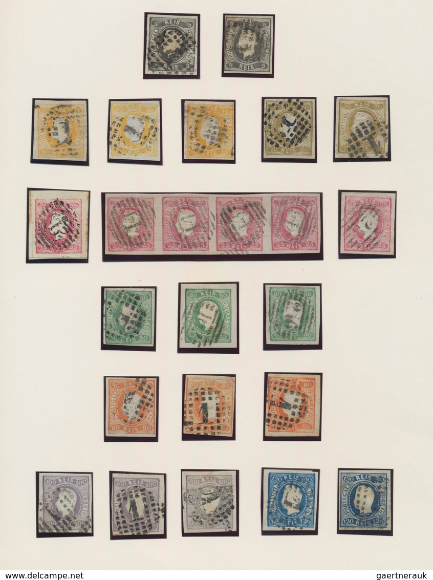 Portugal: 1853/1866, MARIA/PEDRO/LUIS Imperforate Issues, Used Collection Of 78 Stamps Of All Denomi - Andere & Zonder Classificatie