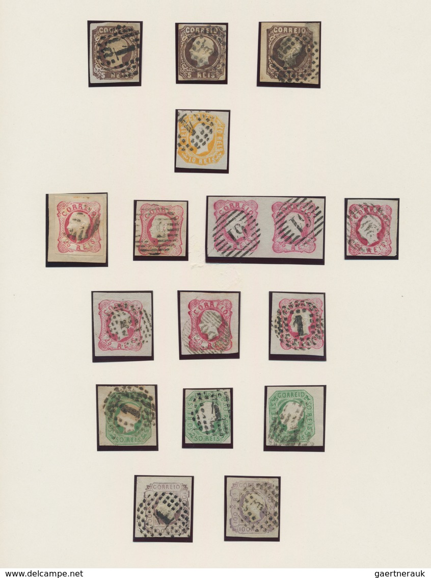 Portugal: 1853/1866, MARIA/PEDRO/LUIS Imperforate Issues, Used Collection Of 78 Stamps Of All Denomi - Otros & Sin Clasificación