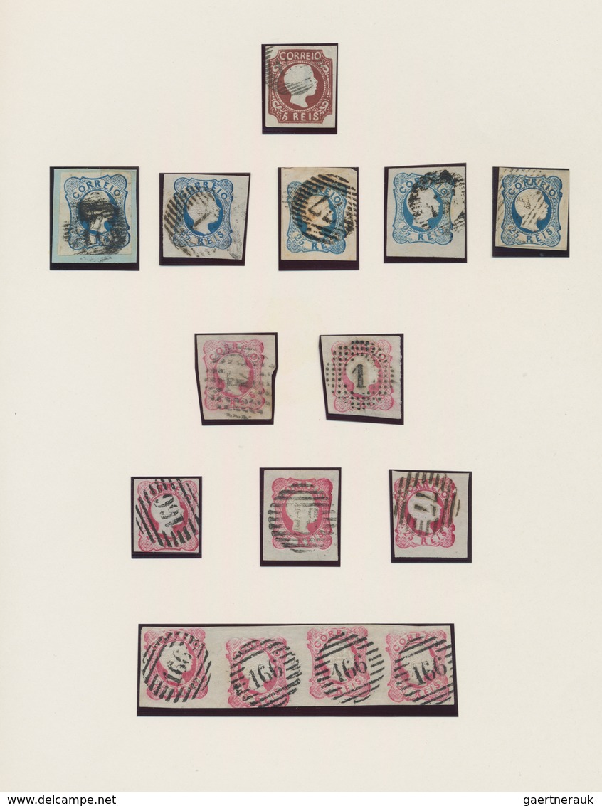 Portugal: 1853/1866, MARIA/PEDRO/LUIS Imperforate Issues, Used Collection Of 78 Stamps Of All Denomi - Otros & Sin Clasificación