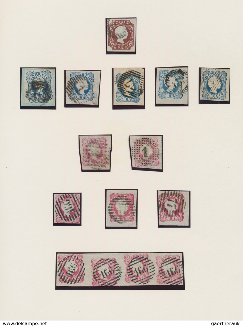 Portugal: 1853/1866, MARIA/PEDRO/LUIS Imperforate Issues, Used Collection Of 78 Stamps Of All Denomi - Andere & Zonder Classificatie