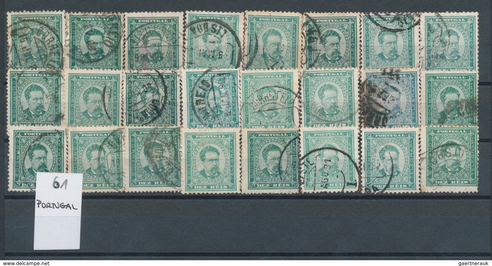 Portugal: 1880/1887, lot ex Mi no. 53/64, in total more than 180 used and 8 unused stamps including