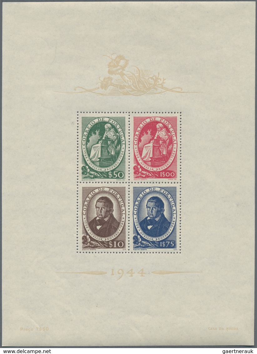 Portugal: 1944, 200th Birthday Of Avelar Brotero INVESTMENT LOT With 75 Miniature Sheets, Mint Never - Otros & Sin Clasificación