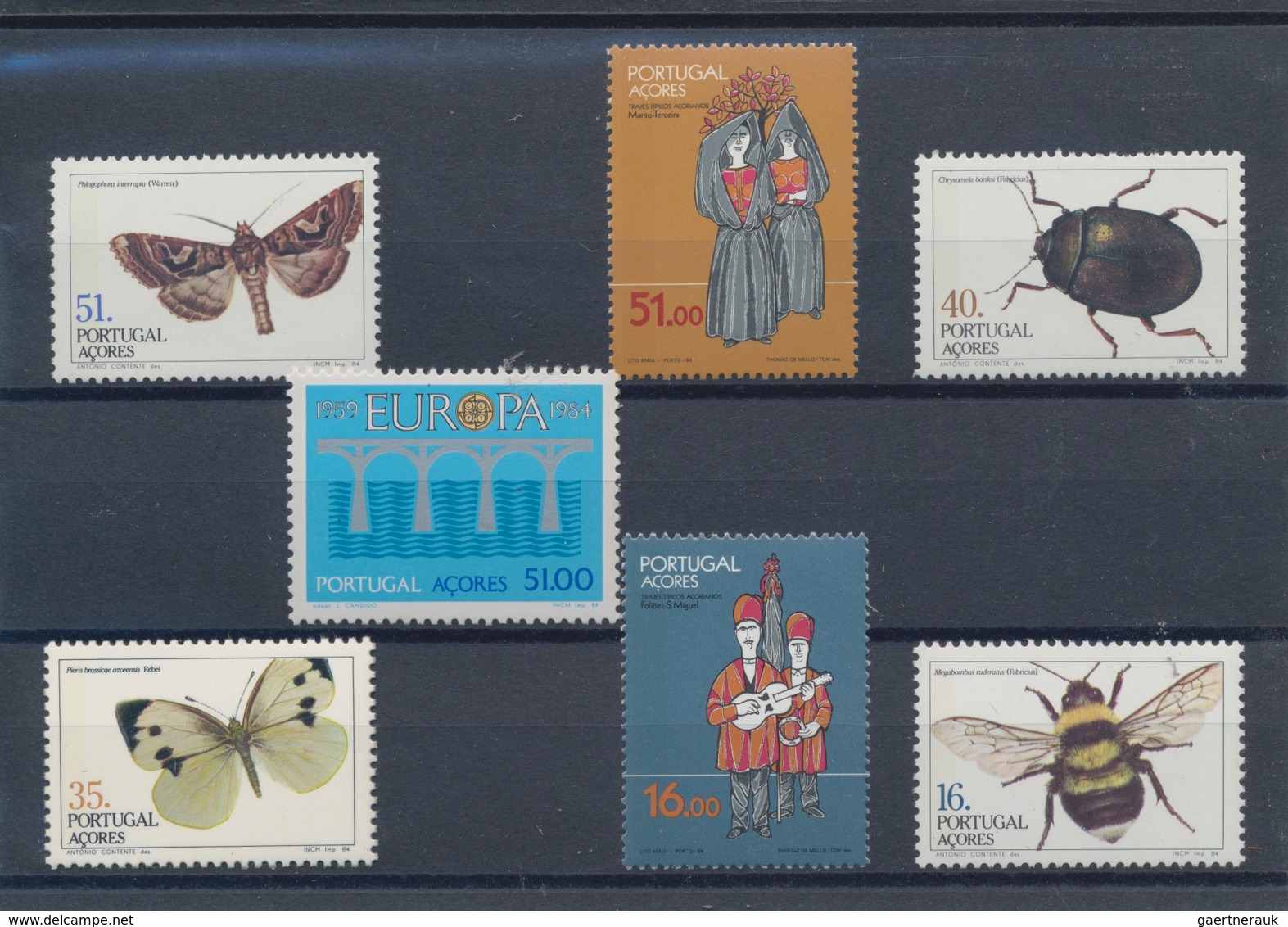 Portugal - Azoren: 1984, Sets MNH Without The Souvenir Sheet Per 500. Every Year Set Is Separately S - Azores