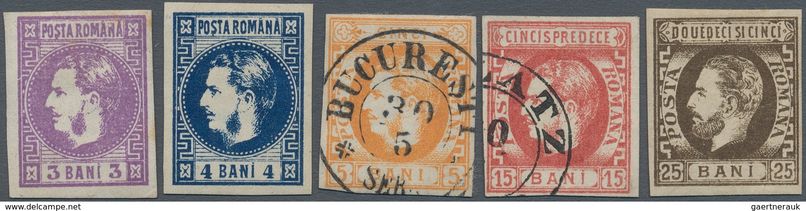 Rumänien: 1868/1871, Carol Heads, Mint And Used Assortment Of 20 Stamps. Michel Nos. 17/28 Ex - 1858-1880 Moldavia & Principado