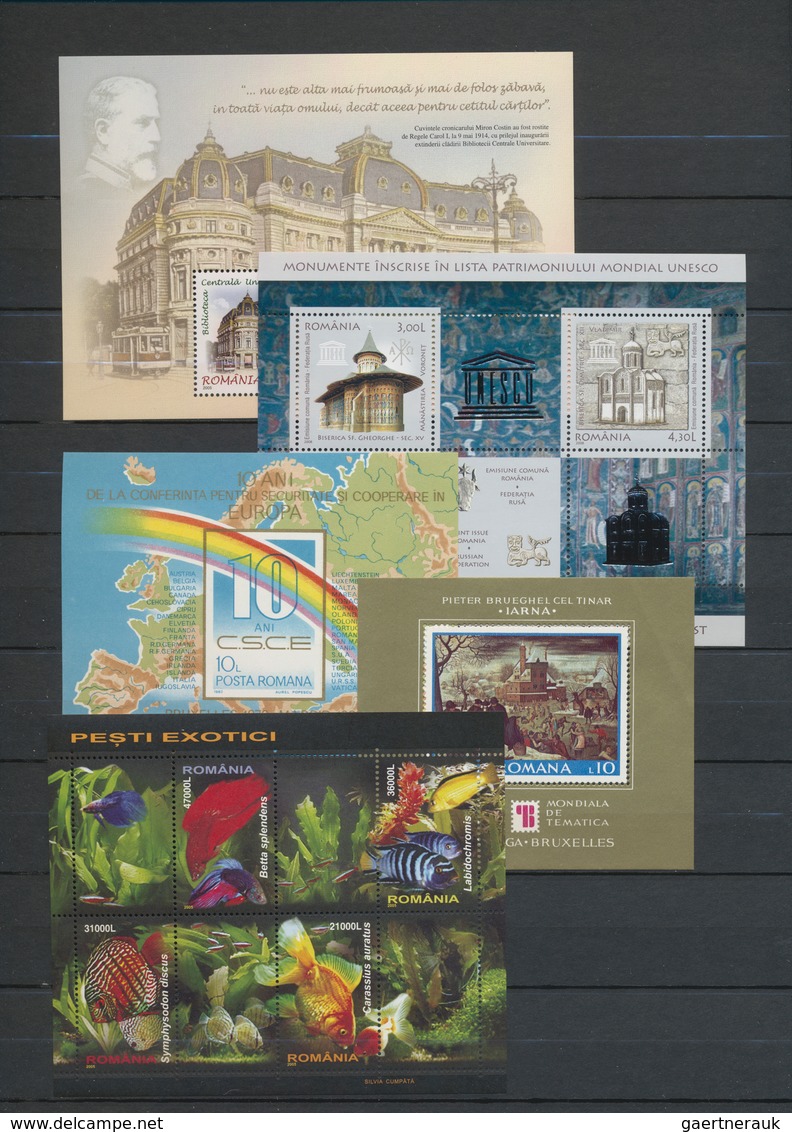 Rumänien: 1970 - 2009 (ca.), Comprehensive Mint Souvenir Sheet And Miniature Sheet Collection Of 150 - 1858-1880 Moldavia & Principality