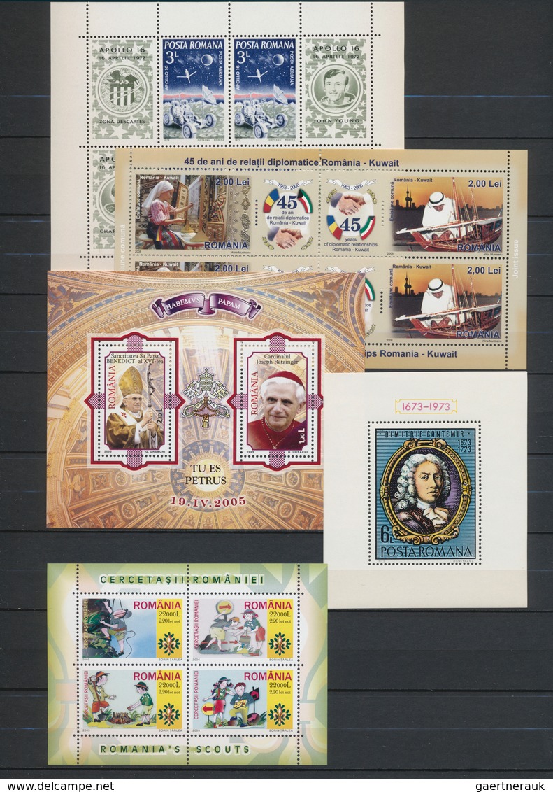 Rumänien: 1970 - 2009 (ca.), Comprehensive Mint Souvenir Sheet And Miniature Sheet Collection Of 150 - 1858-1880 Moldavia & Principado