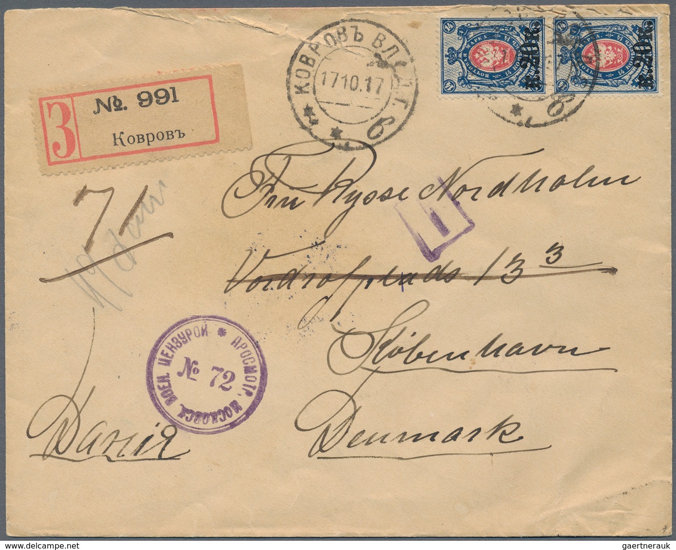 Russland: 1840's-1918's Ca.: Collection Of 34 Covers And Postal Stationery Items From Various Parts - Covers & Documents