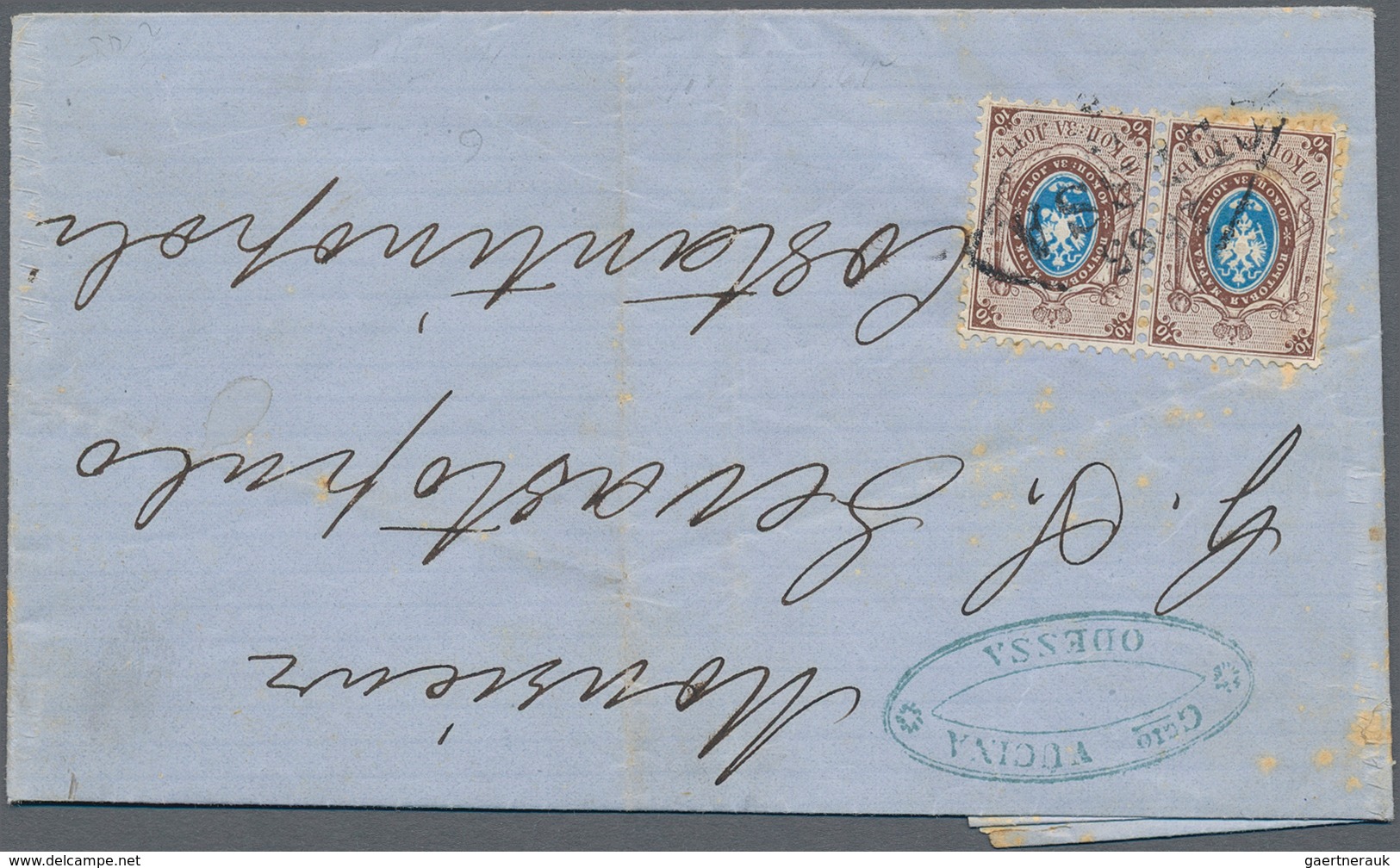 Russland: 1853/1916. Group Of 26 Covers And Cards, Incl. 3 Registered Cards, 1870 Cover To Servicema - Briefe U. Dokumente