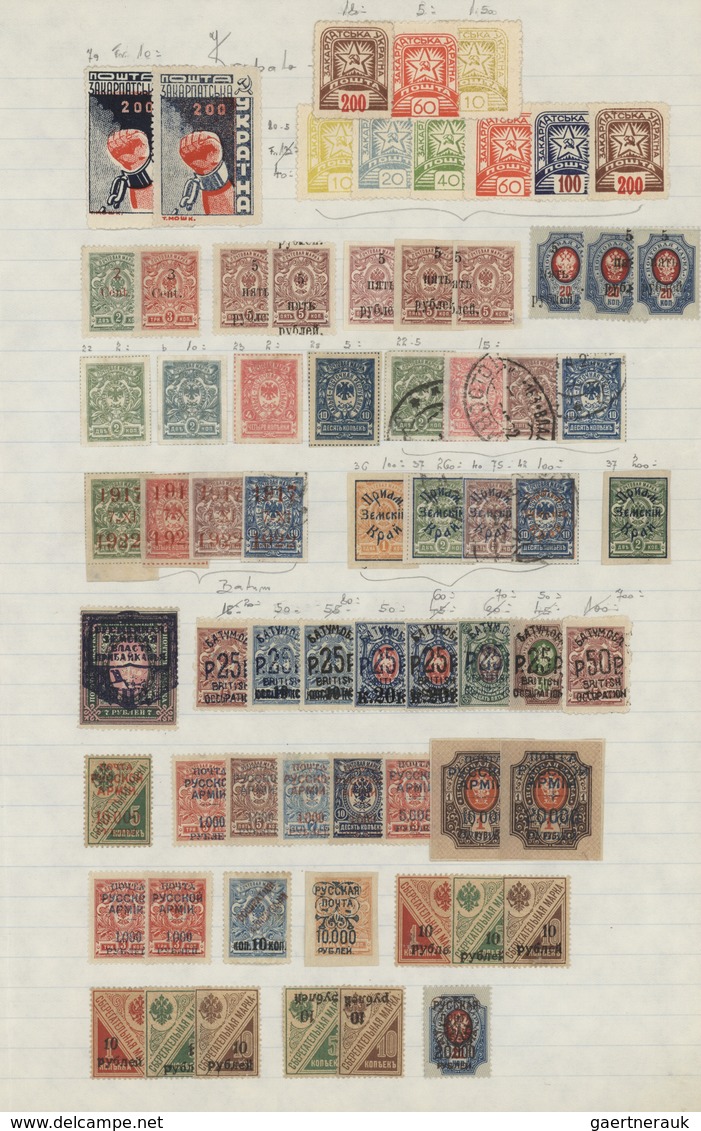 Russland: 1870/1923 (ca.), Russian Area, Used And Mit Collection/accumulation Of Apprx. 1.340 Stamps - Covers & Documents