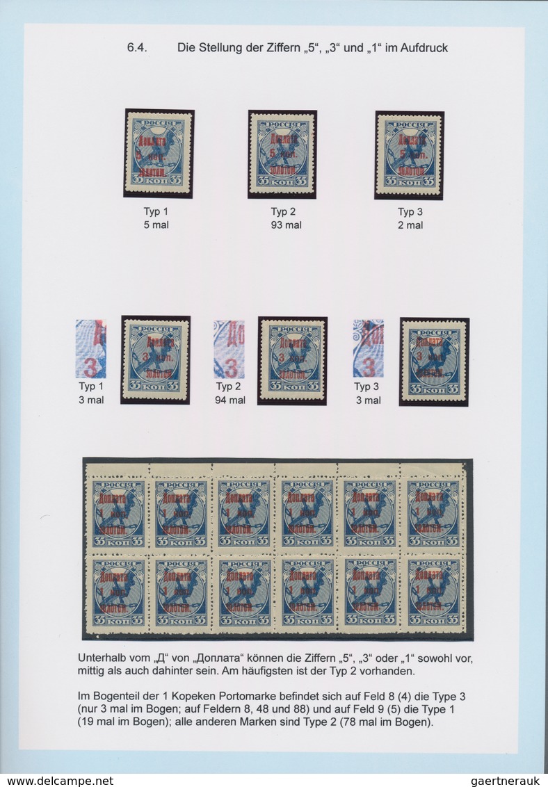 Russland: 1924/25 amazing and highly specialized collection of postage due stamps of all three issue