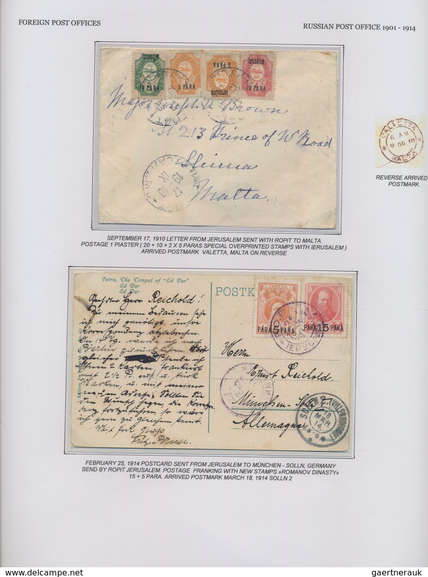 Russische Post In Der Levante - Staatspost: 1899/1914, Exhibit On Eight Album Pages, Comprising Elev - Turkish Empire