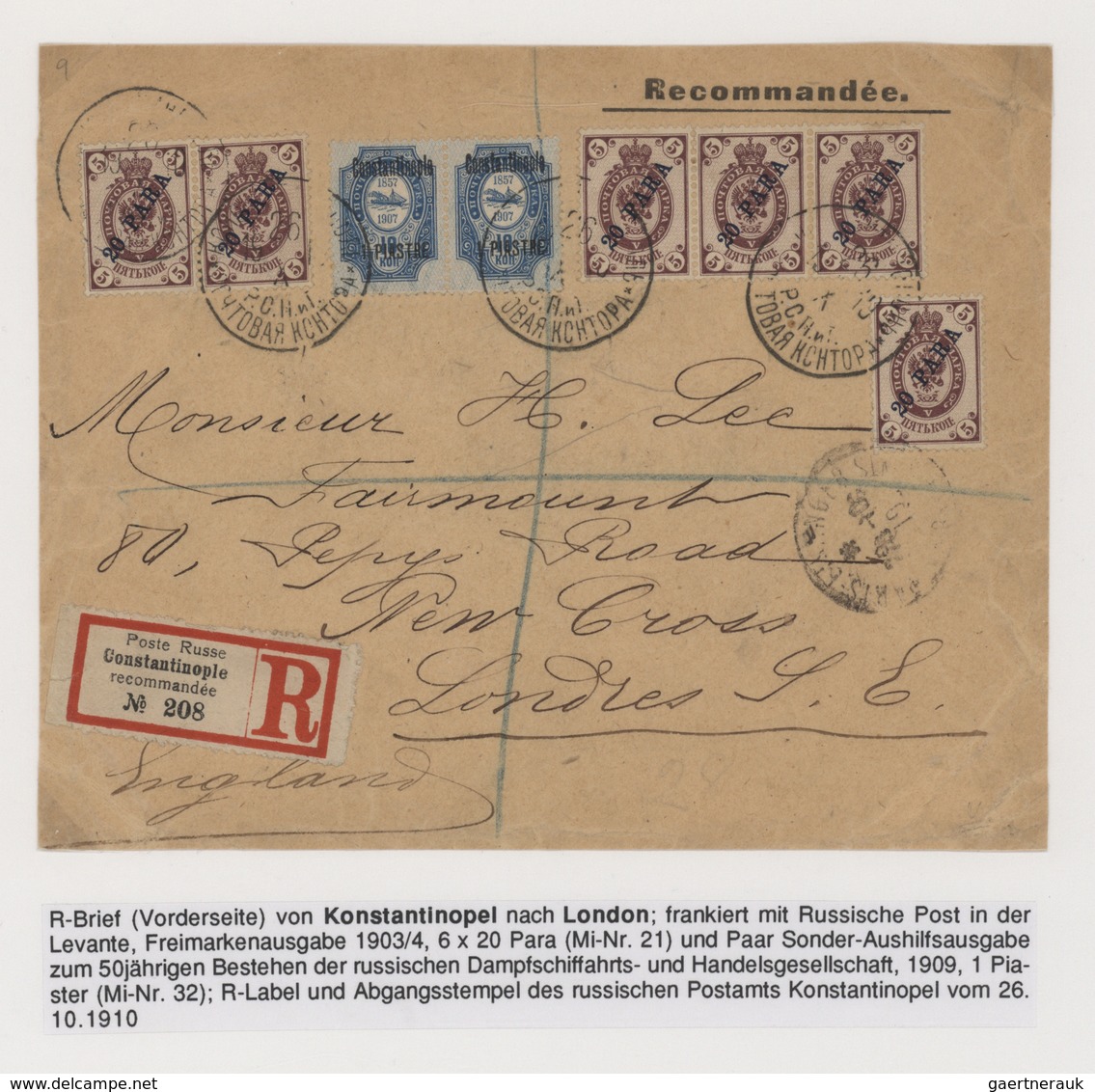 Russische Post In Der Levante - Staatspost: 1904/1913, Interesting Lot With Stamps, Cards And Covers - Turkish Empire