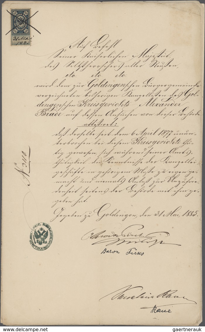 Russland - Besonderheiten: 1885/1902 Four Documents In Russian And German Language Each With Revenue - Otros & Sin Clasificación