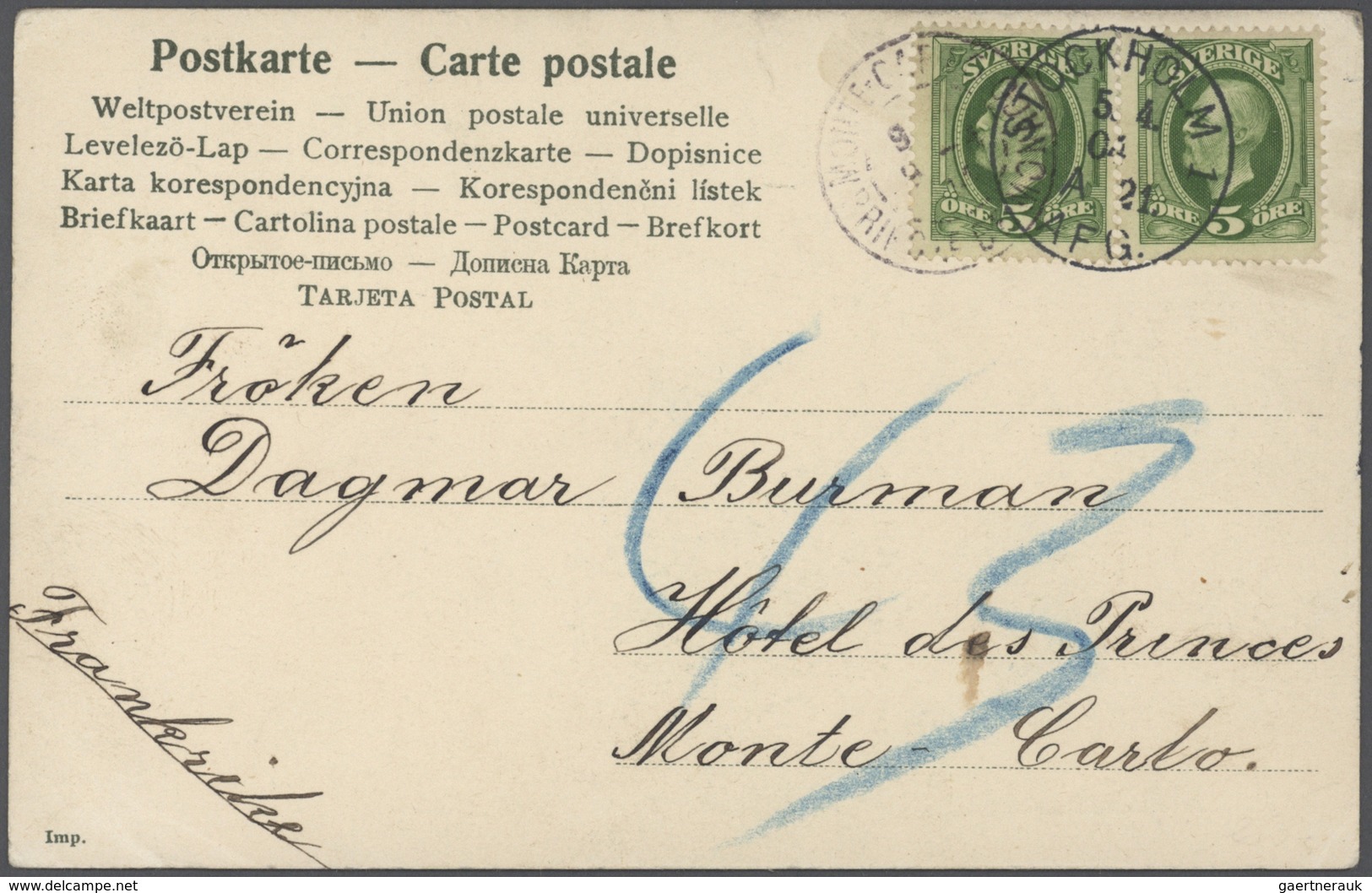 Schweden: 1850/1960 (ca) Ungefähr 460 Belege - Größtenteils Bedarf, Viele Briefe, Formulare, ... Ab - Cartas & Documentos