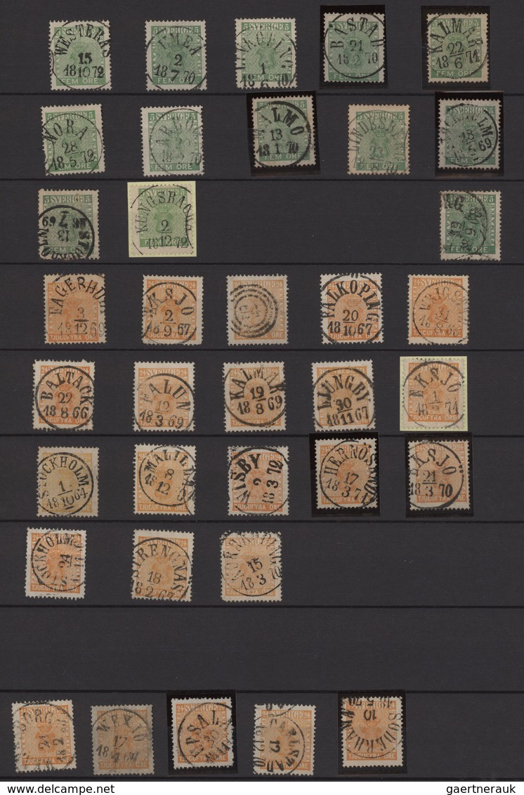 Schweden: 1850's-1930's ca.: Comprehesive collection of thousands of stamps from Sweden (major part)